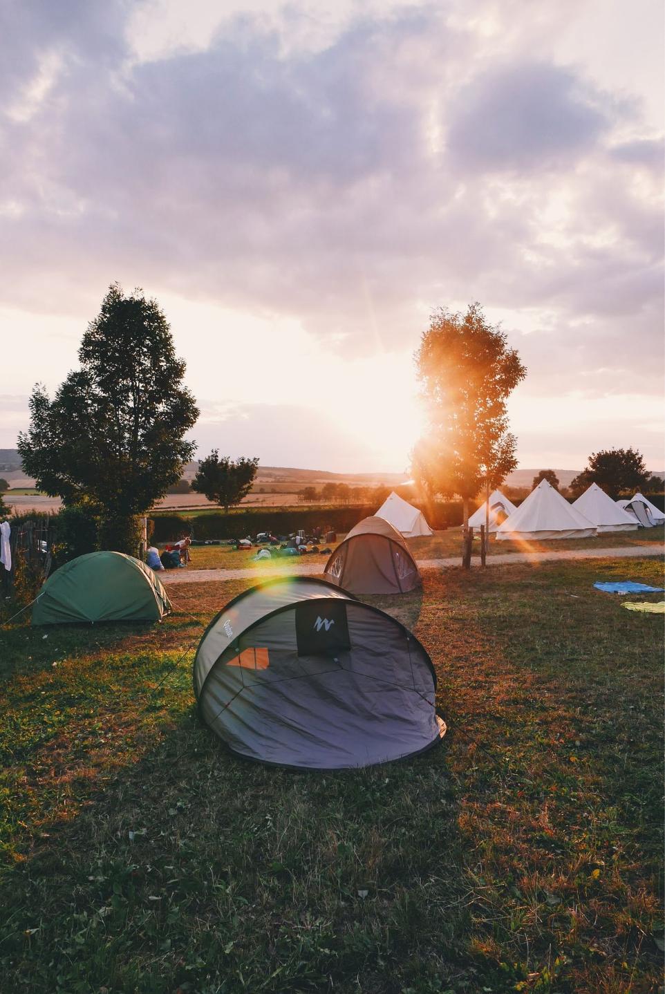 tents on flat ground